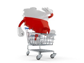 Wall Mural - Poland character inside shopping cart