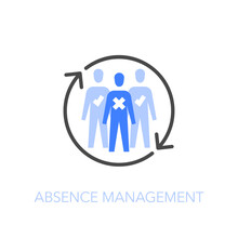 Employee Absence Management Symbol With A Group Of People And Refresh Arrows. Easy To Use For Your Website Or Presentation.