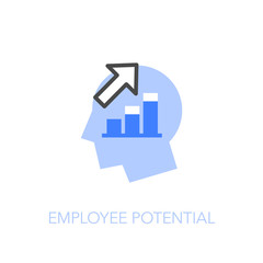 Poster - Employee potential symbol with a human head and growing graph. Easy to use for your website or presentation.