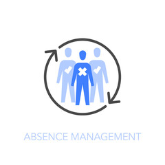 Wall Mural - Employee absence management symbol with a group of people and refresh arrows. Easy to use for your website or presentation.