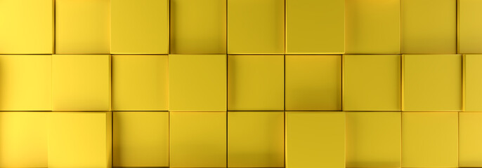 Wall Mural - Modern yellow cubes background, 3d rendering