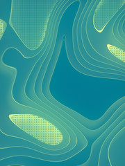 Aufkleber - Abstract 3d rendering topographic background. Colored paper cut art design