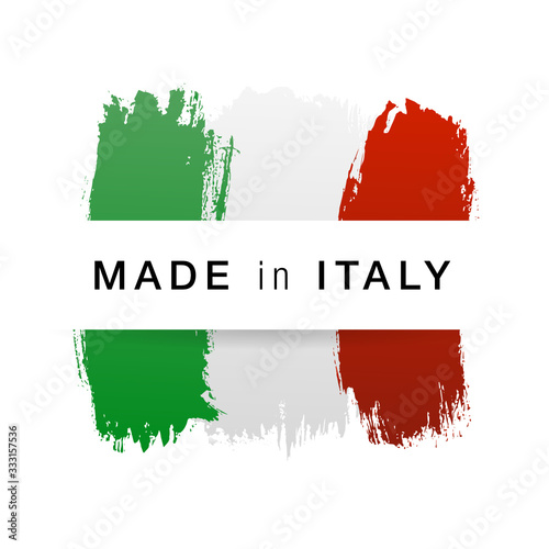 Pictogramme Avec Drapeau Italien Pour La Fabrication En Italie Stock Vector Adobe Stock