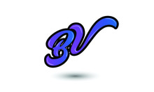 Letter BV Logo Design Template.