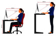 © Reneshia - Correct sitting and standing posture when using a computer