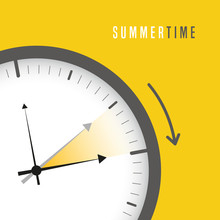 Summer Time Clock Daylight Saving Time Sun Vector Illustration EPS10