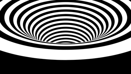 Poster - Hallucination. Optical illusion. Twisted illustration. Abstract futuristic background of stripes. 3D wormhole or tunnel.