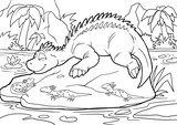Coloring book for children with a dinosaur