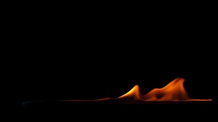 Wall Mural - slow motion speed close up scene on burning sparking pattern rise up on floor isolated on black back