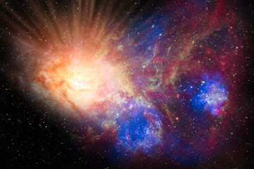 Wall Mural - genesis big bang explosion in the outer scape galaxy Elements of this image furnished by NASA .