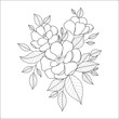 Hand drawing flower for greeting card, invitation, Henna drawing and tattoo template. Vector illustration
