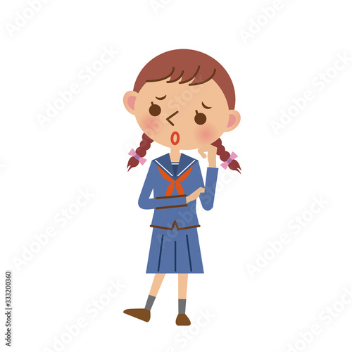 困っているセーラー服姿の女子中学生 高校生stock Vector Adobe Stock 困っているセーラー服姿の女子中学生 高校生stock Vector Adobe Stock