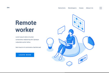 Poster - Web banner advertising freelance job from home