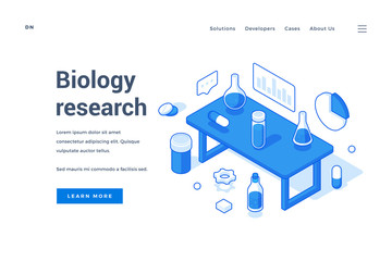 Poster - Modern design of website about biology research