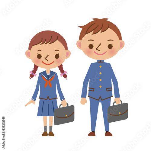 学生服姿の中学生 高校生 男女 Stock Vector Adobe Stock 学生服姿の中学生 高校生 男女 Stock Vector Adobe Stock
