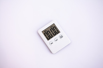 mini digital lcd counter timer kitchen alarm clock, count down clock for cooking, on white background