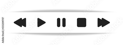 Player buttons icons Poster Mural XXL
