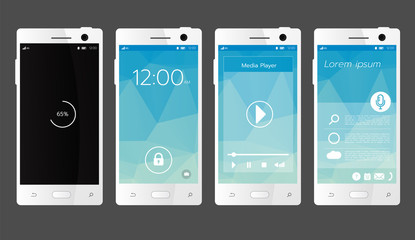 Modern user interface screen template for mobile smart phone