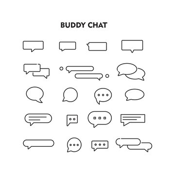 Set Of Buddy Chat icon, Buddy Chat sign/symbol vector