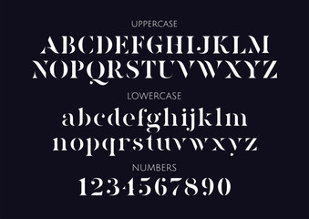 Aufkleber - Vector stencil serif minimal alphabet