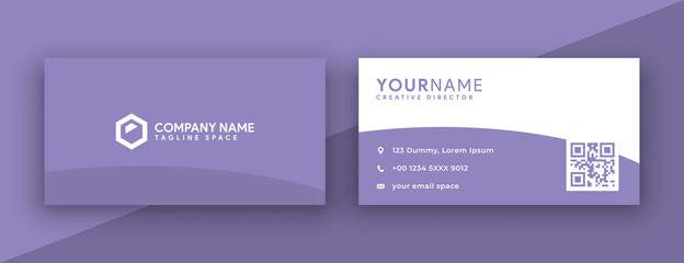 Wall Mural - flat purple business card design . modern and clean business card design template vector