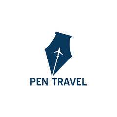 Wall Mural - Pen Travel Logo Template Design