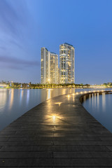 Wall Mural - night at ecopark lake