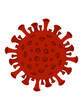 coronavirus rappresentato da un elemento grafico rosso 