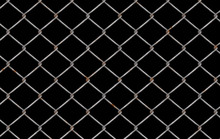 Chain Link Fence On Black Background