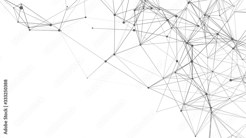 Abstract white background with connecting dots and lines. Network ...