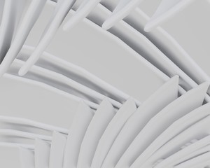 Poster - Abstract geometric white and gray color background, 3d illustration.