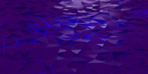 Poster - Triangle abstract background. Blue background, 3d rendering.