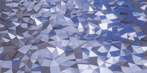 Poster - Triangle abstract background. Blue background, 3d rendering.