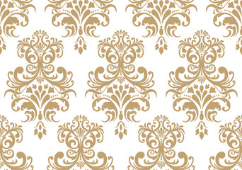 Vector beautiful damask pattern. Royal pattern with floral ornament. Seamless wallpaper with a damask pattern. Vector illustration.