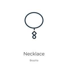 Wall Mural - Necklace icon. Thin linear necklace outline icon isolated on white background from brazilia collection. Line vector sign, symbol for web and mobile