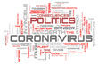 Red COVID-19 concept word cloud backdrop