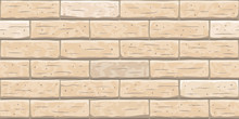 Brick Wall Seamless Pattern Background. Horizontal Old Seamless Brown Brick Texture Background. Beige, Light Cartoon Interior Brick Wall Vector Texture Pattern Illustration.