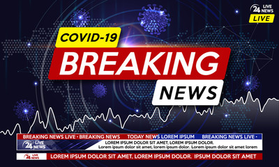 Sticker - Background screen saver on breaking news. News of the coronavirus epidemic worldwide.