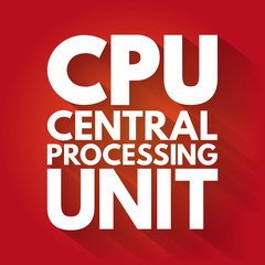 Poster - cpu - central processing unit acronym, technology concept background