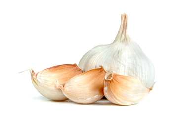 Sticker - garlic isolated on white background