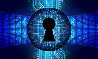 closed padlock on digital background, cyber security