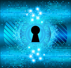 closed padlock on digital background, cyber security