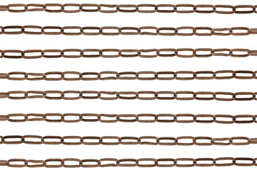 old rusty chain. Isolated on a white background.