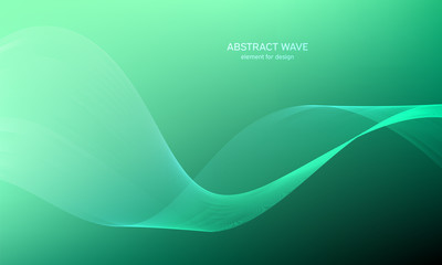 Abstract wave element for design. Digital frequency track equalizer. Stylized line art background. Colorful shiny wave with lines created using blend tool. Curved wavy line, smooth stripe Vector