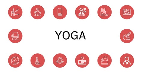 Poster - yoga icon set