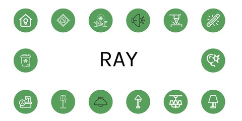 Poster - ray simple icons set