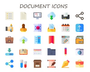 Sticker - document icon set