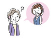 © ケイーゴ・K - Stock illustration: call center, senior woman talking with operator woman