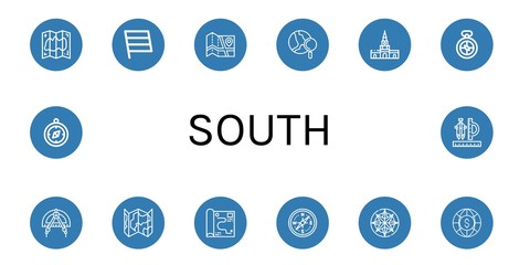 Canvas Print - south icon set