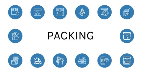 Canvas Print - Set of packing icons